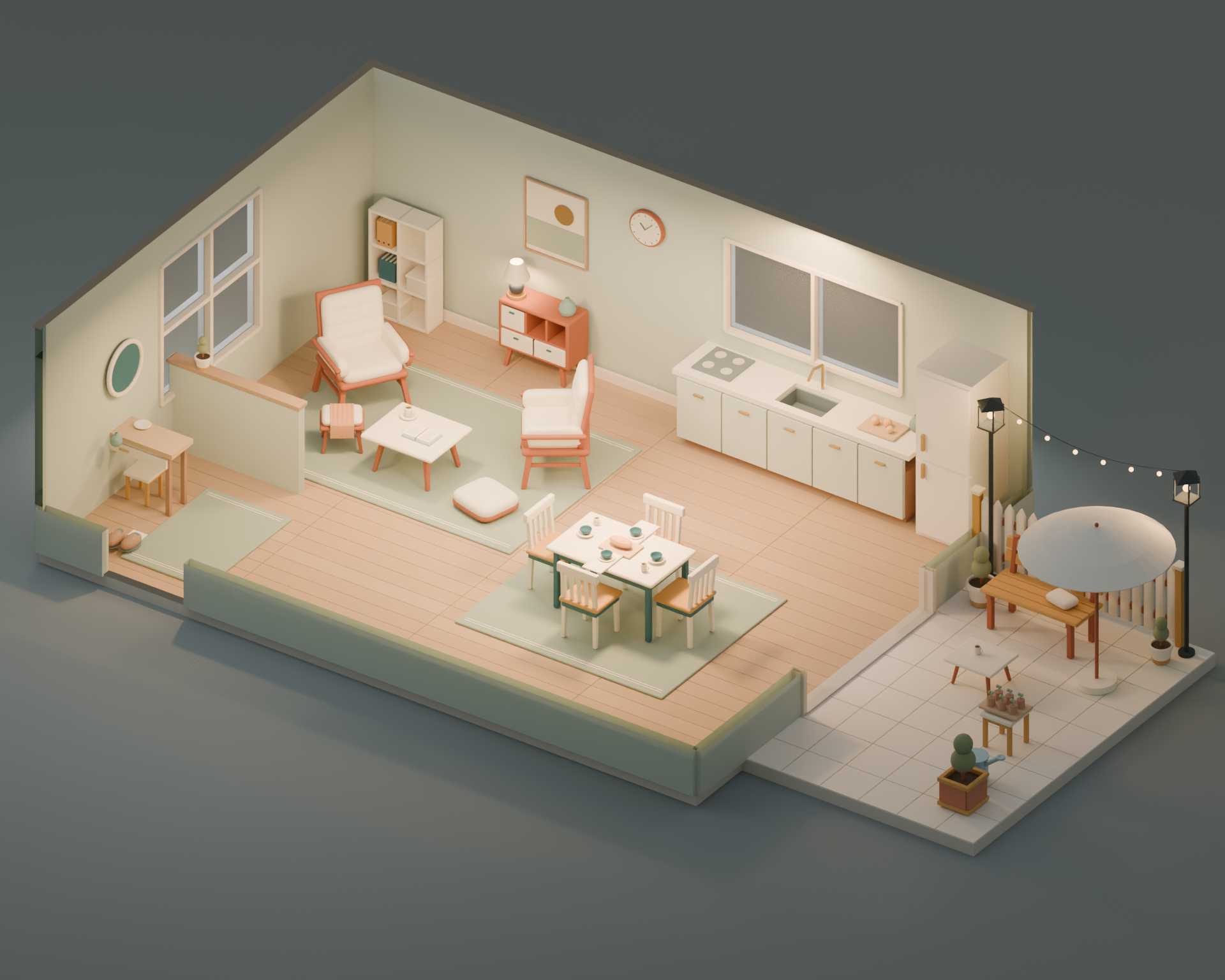 Evening furnished example arrangement